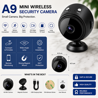 A9 Mini Wireless Security Camera, WiFi Indoor Home Security Camera, Mini Spy Camera, Motion Detection Camera, Night Vision Camera