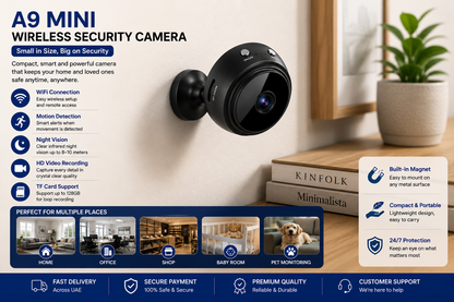 A9 Mini Wireless Security Camera, WiFi Indoor Home Security Camera, Mini Spy Camera, Motion Detection Camera, Night Vision Camera